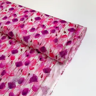 Viskoosi RAYON POPLIN Poppys design B