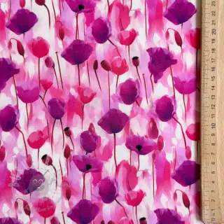 Viskoosi RAYON POPLIN Poppys design B