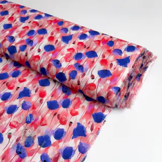 Viskoosi RAYON POPLIN Poppys design Ja