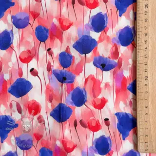 Viskoosi RAYON POPLIN Poppys design Ja