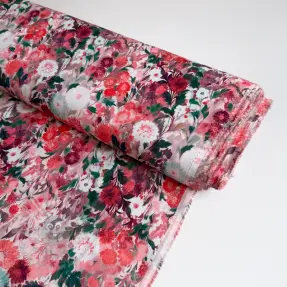 Viskoosi RAYON POPLIN Wild flowers design D