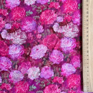 Viskoosi RAYON POPLIN Flower sea design Ja