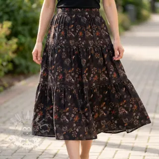Viskoosi RAYON POPLIN Dark barrock design Ja
