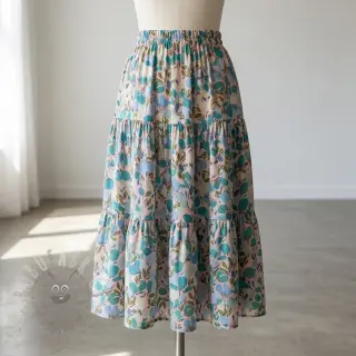 Viskoosi RAYON POPLIN Simplistic flowers design C