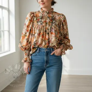 Viskoosi RAYON POPLIN Wild flowers design Ja