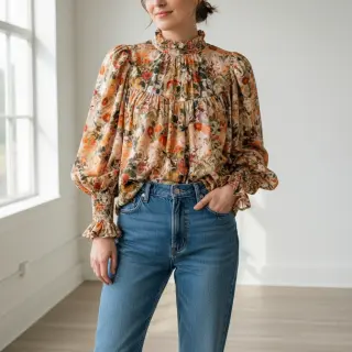 Viskóza RAYON POPLIN Wild flowers design A