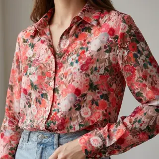 Viskoosi RAYON POPLIN Wild flowers design B