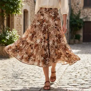 Viskoosi RAYON POPLIN Wild flowers design C