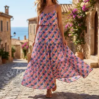 Viskoosi RAYON POPLIN Faded spots design Ja
