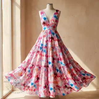 Viskoosi RAYON POPLIN Bouncy design F