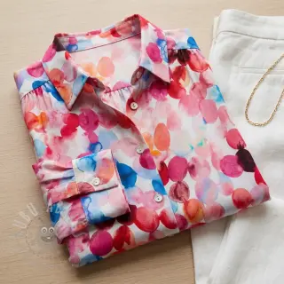Viskoosi RAYON POPLIN Bouncy design F