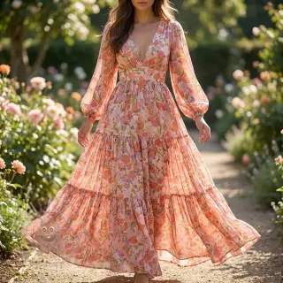 Viskoosi RAYON POPLIN Simplistic flowers design A