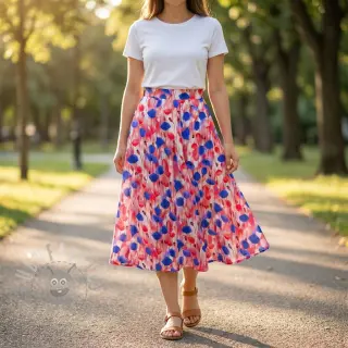 Viskoosi RAYON POPLIN Poppys design A