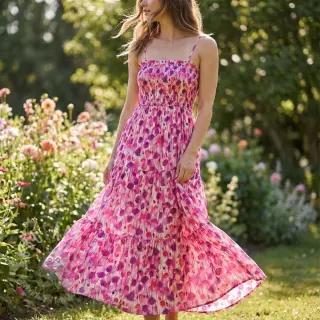 Viskoosi RAYON POPLIN Poppys design B