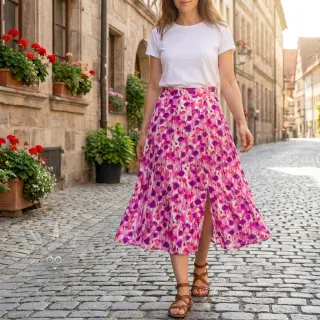Viskoosi RAYON POPLIN Poppys design B