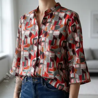 Viskoosi RAYON POPLIN Leona design C