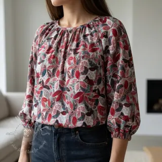 Viskoosi RAYON POPLIN Floral design C