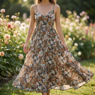 Viskoosi RAYON POPLIN Floral design E