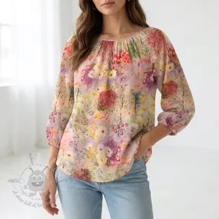 Viskoosi RAYON POPLIN Love design B