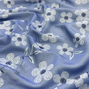 Puuvillakangas JEANS Chambre LUXURY JACQUARD Flowers jeans