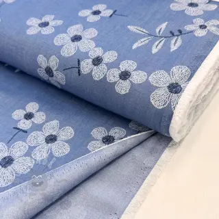 Puuvillakangas JEANS Chambre LUXURY JACQUARD Flowers jeans