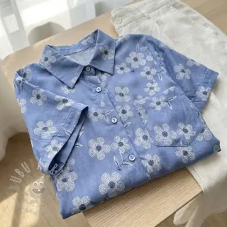 Puuvillakangas JEANS Chambre LUXURY JACQUARD Flowers jeans