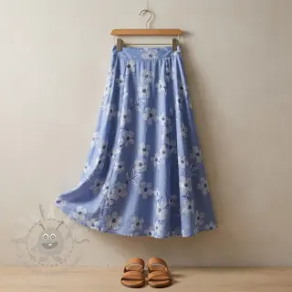 Puuvillakangas JEANS Chambre LUXURY JACQUARD Flowers jeans