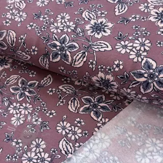 Teplákovina počesaná SOFT Flowers old blush