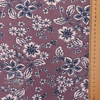 Teplákovina počesaná SOFT Flowers old blush