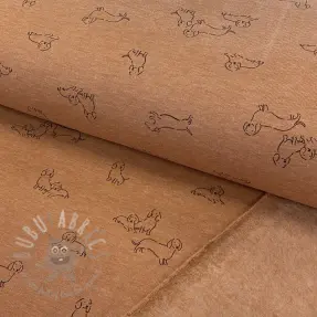 Harjattu collegekangas Dogs camel melange