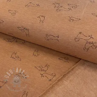 Harjattu collegekangas Dogs camel melange