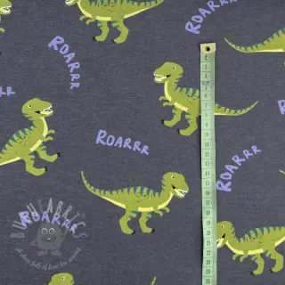 Úplet Dinosaurs indigo melange