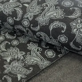 Harjattu collegekangas Paisley anthracite melange