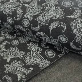 Teplákovina počesaná Paisley anthracite melange