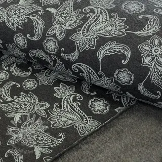 Harjattu collegekangas Paisley anthracite melange