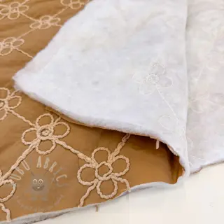 Tikattu kangas Flower design light brown