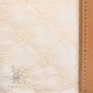 Tikattu kangas Flower design offwhite