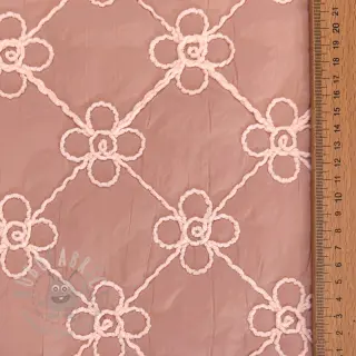 Tikattu kangas Flower design old pink