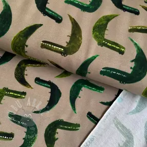 Collegekangas Crocodile taupe digital print