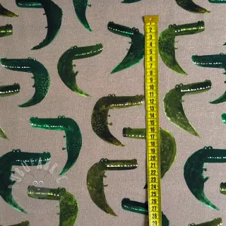 Collegekangas Crocodile taupe digital print