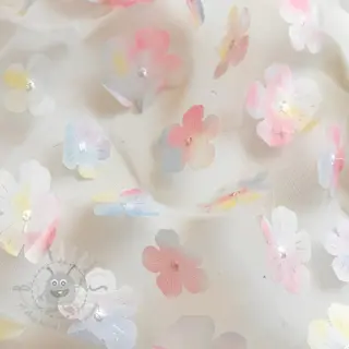 Tylli TUTU-hameeseen RETRO Flowers light blue