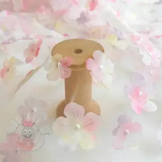 Tylli TUTU-hameeseen RETRO Flowers light pink