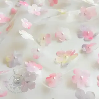 Tylli TUTU-hameeseen RETRO Flowers light pink