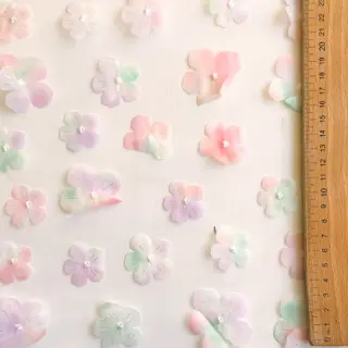 Tyl na TUTU RETRO Flowers lavender