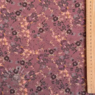 Viskóza ROSELLA STRETCH Tossed flowers rosewood digital print