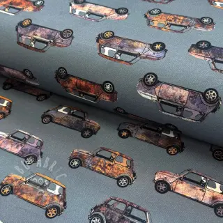 Sisustuskangas Cars blue shadow digital print