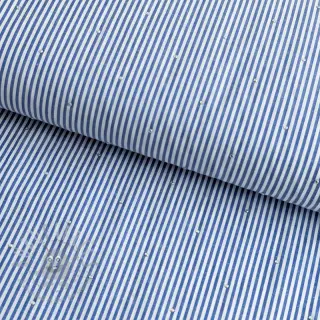 Puuvillakangas YARN DYED Stripes with studs blue
