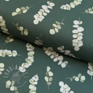Sisustuskangas Eucalyptus dark green digital print