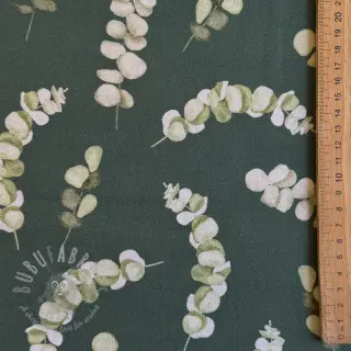 Sisustuskangas Eucalyptus dark green digital print