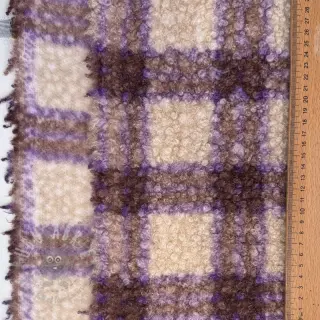 Päällystakkikangas BOUCLÉ checks grape